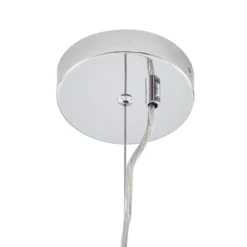 Lámpara colgante Lucande Christo, Ø 42 cm, cromado/blanco, cristal