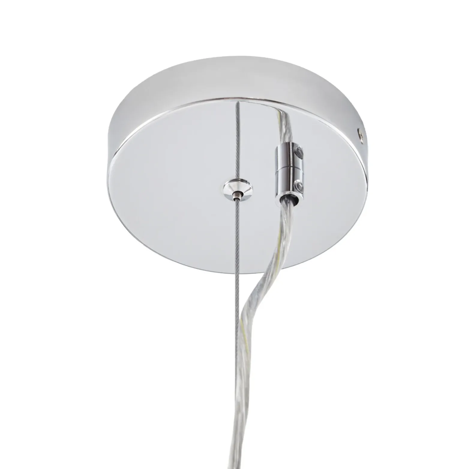 Lámpara colgante Lucande Christo, Ø 42 cm, cromado/blanco, cristal