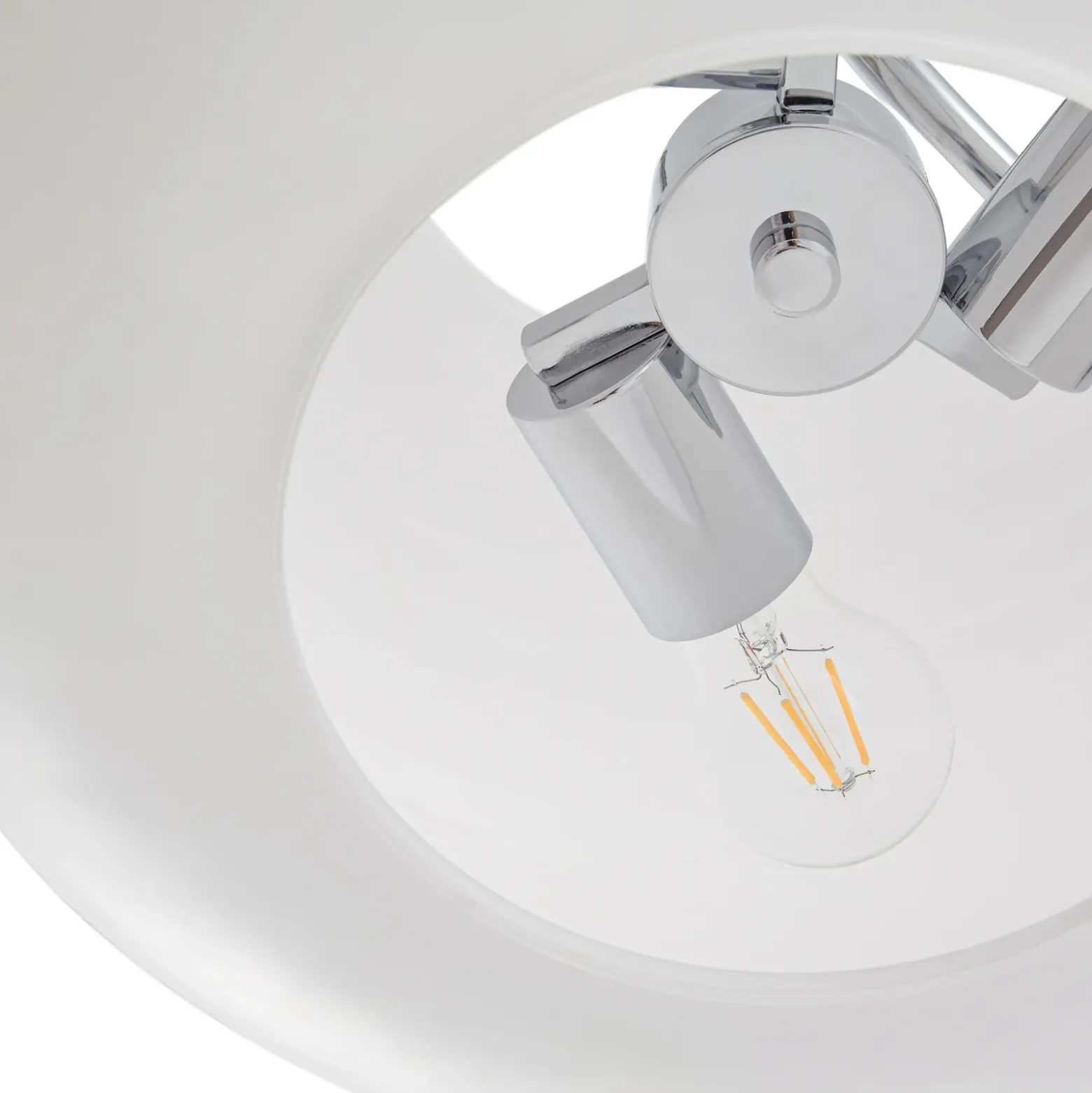 Lámpara colgante Lucande Christo, Ø 42 cm, cromado/blanco, cristal