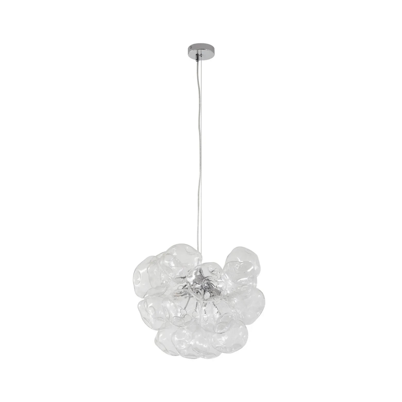 Lámpara colgante Lucande Diborah, transparente, Ø 43 cm, cristal, G9