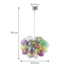 Lámpara colgante Lucande Diborah, Ø 50 cm, multicolor, cristal, G9
