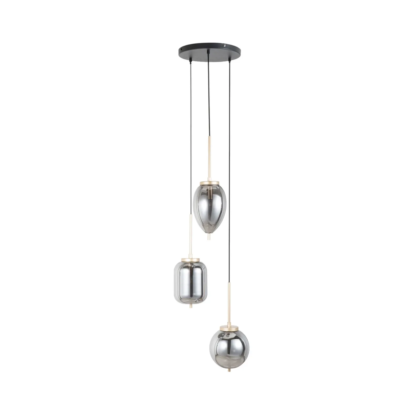 Lámpara colgante Lucande Elani, 3 luces, Ø 36 cm, cristal