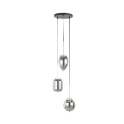 Lámpara colgante Lucande Elani, 3 luces, Ø 36 cm, cristal