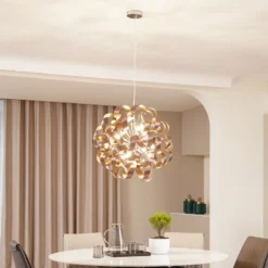 Lámpara colgante Lucande Kaelor, Ø 60 cm, color cobre, aluminio