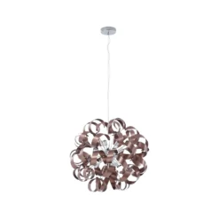 Lámpara colgante Lucande Kaelor, Ø 60 cm, color cobre, aluminio