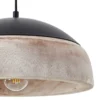 Lámpara colgante Lucande Leivar, Ø 35 cm, madera/negro, E27