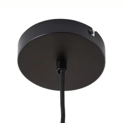 Lámpara colgante Lucande Leivar, Ø 35 cm, madera/negro, E27