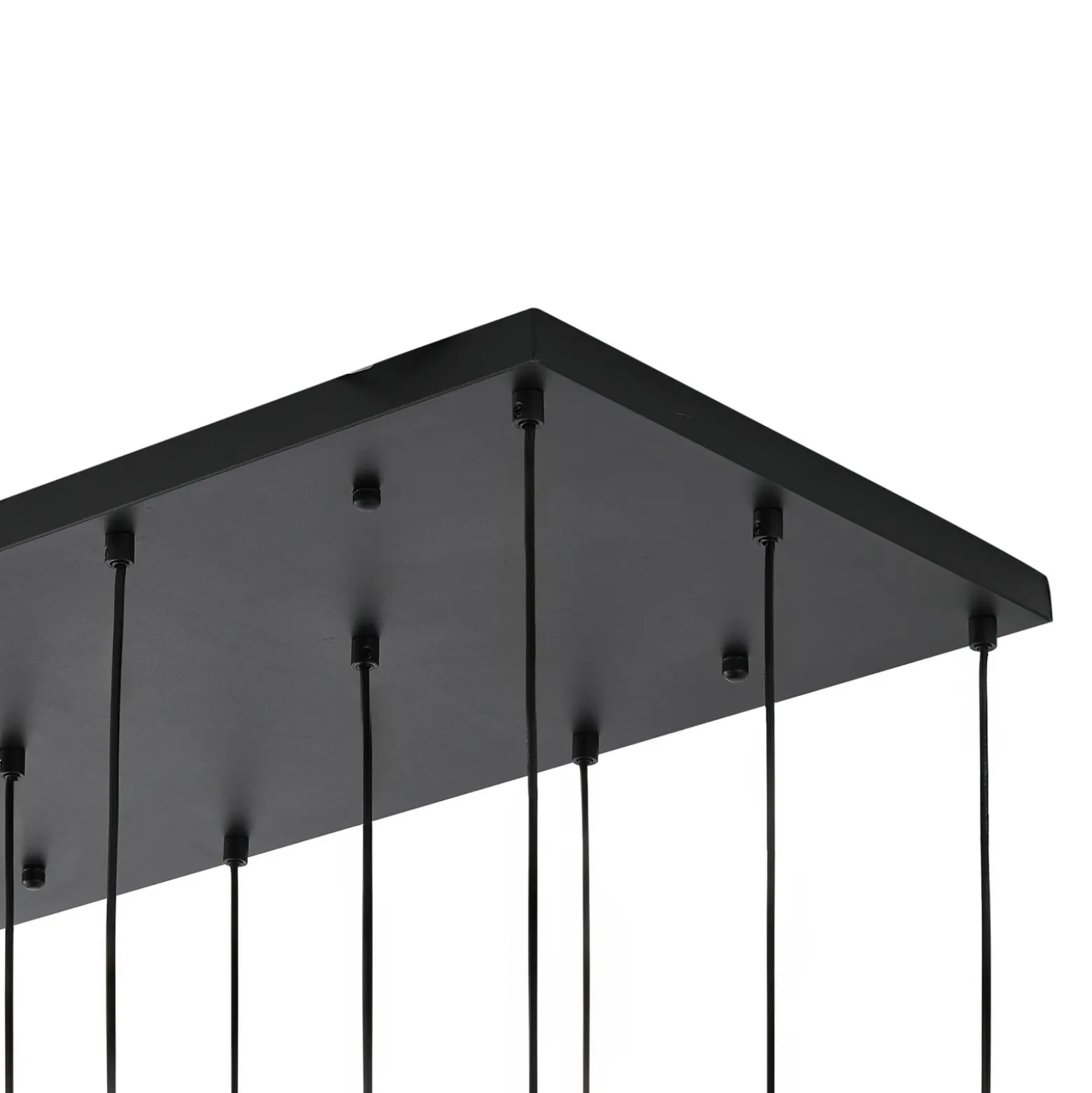 Lámpara colgante Lucande Lumavia, 12 luces, cristal, negro/transparente, G9