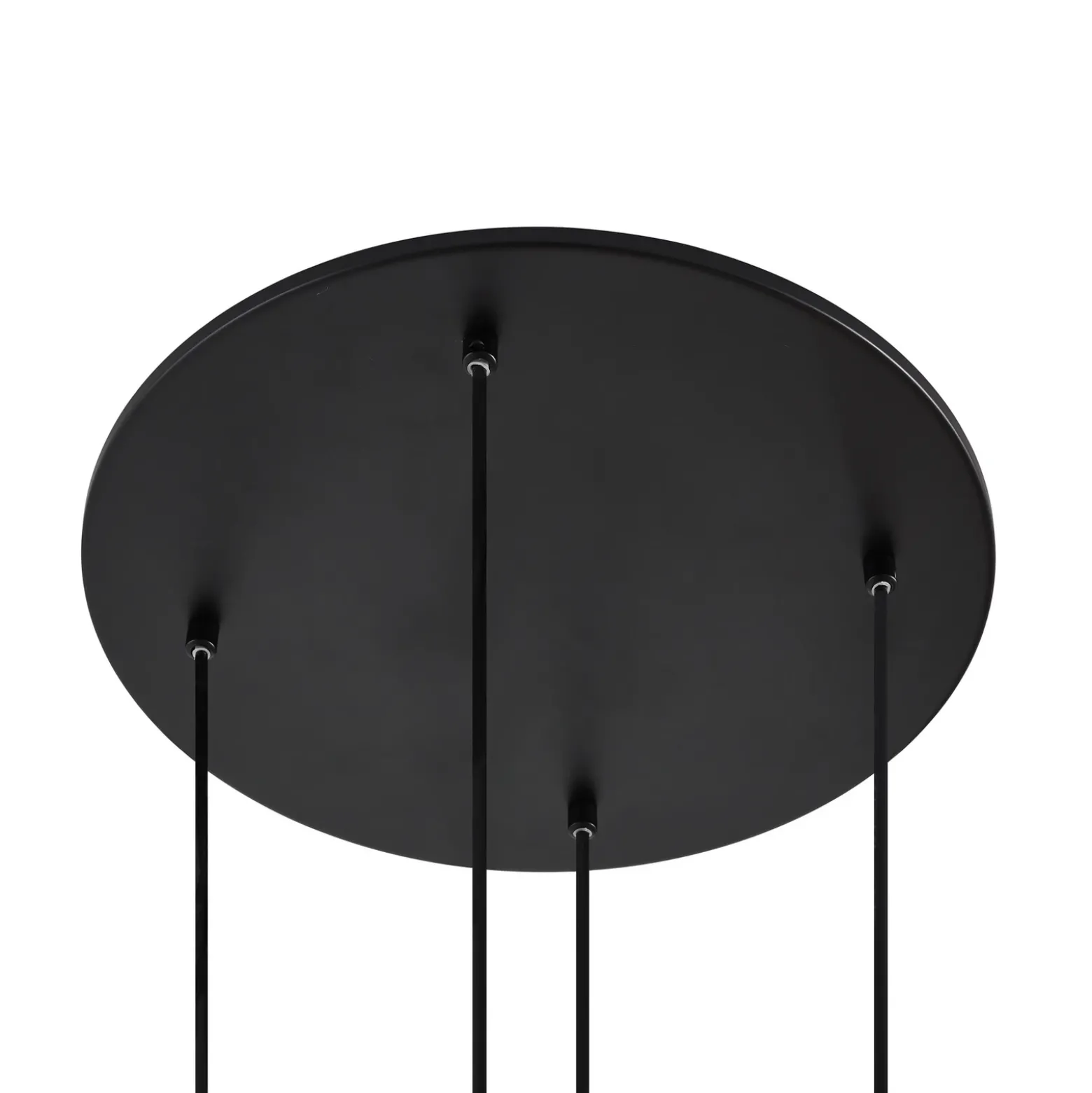 Lámpara colgante Lucande Lunelle, negra, cristal, 4 luces, Ø 40 cm