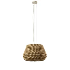 Lámpara colgante Lucande Melori, madera, color natural, Ø 51 cm, E27