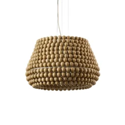 Lámpara colgante Lucande Melori, madera, color natural, Ø 51 cm, E27