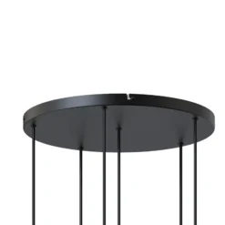 Lámpara colgante Lucande Narion, negra/de colores, 6 luces