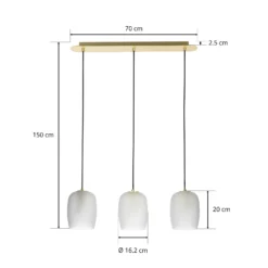 Lámpara colgante Lucande Taylan de 3 luces, alargada