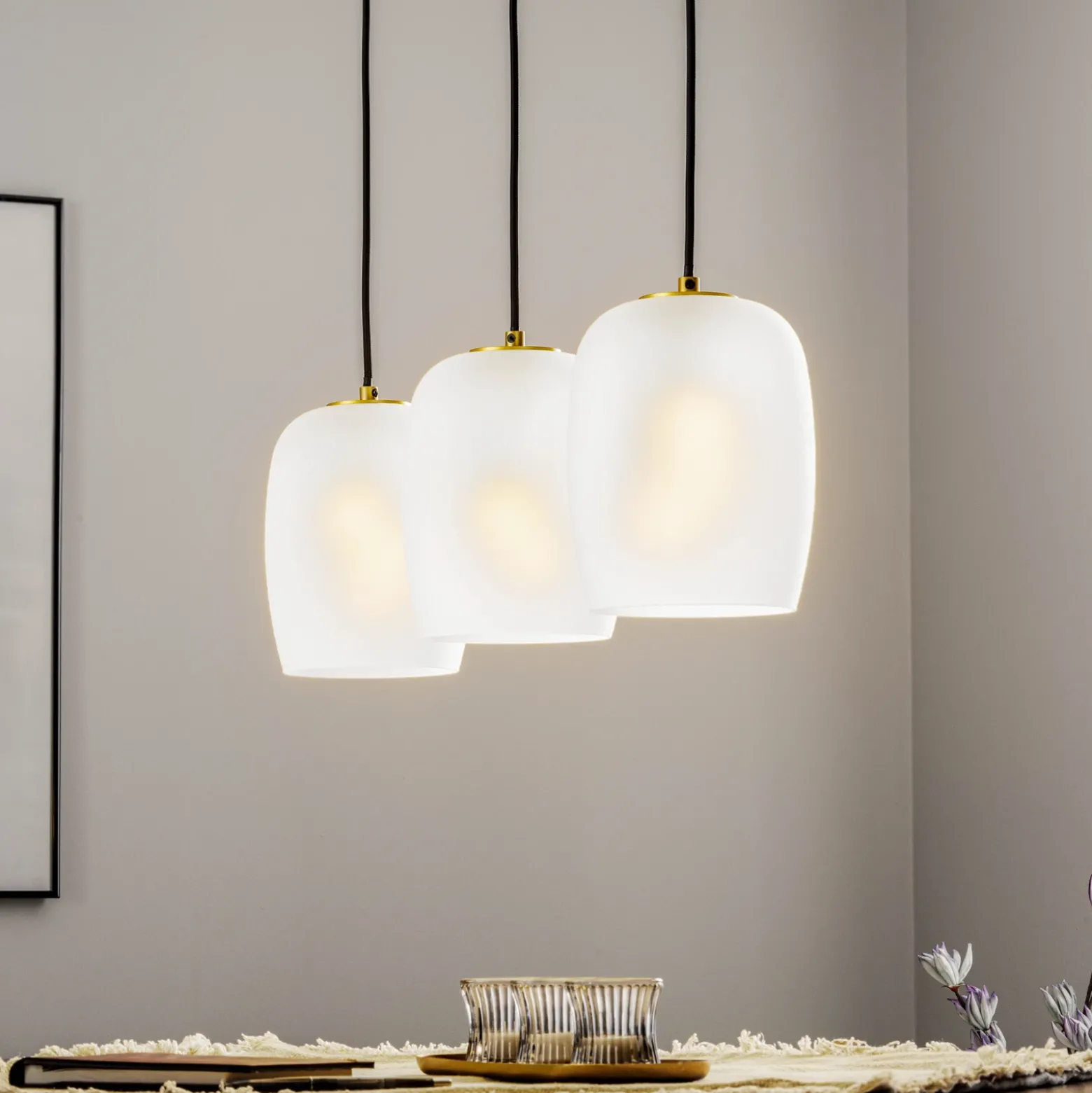Lámpara colgante Lucande Taylan de 3 luces, alargada