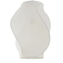 Lámpara colgante Lucande Tovina, textil, blanca, Ø35 cm