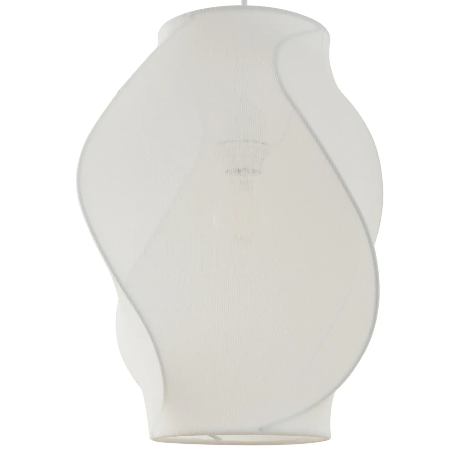 Lámpara colgante Lucande Tovina, textil, blanca, Ø35 cm