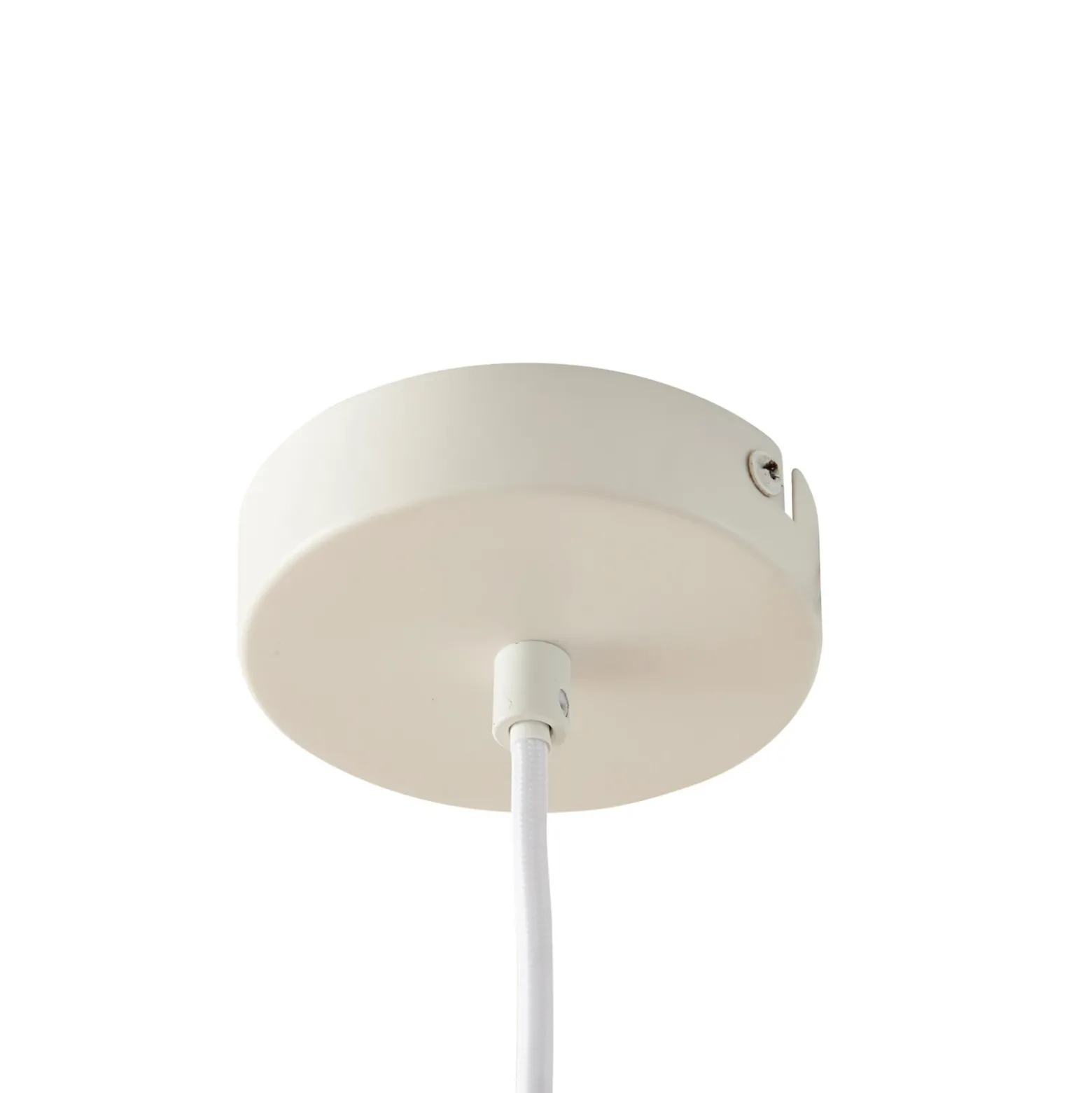 Lámpara colgante Lucande Tovina, textil, blanca, Ø35 cm