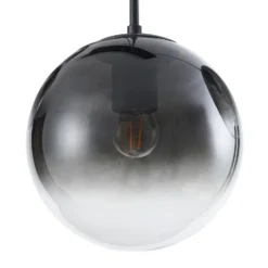 Lámpara colgante Lucande Veloura, 3 luces, 84 cm, cristal, madera