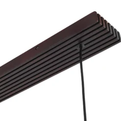Lámpara colgante Lucande Veloura, 3 luces, 84 cm, cristal, madera