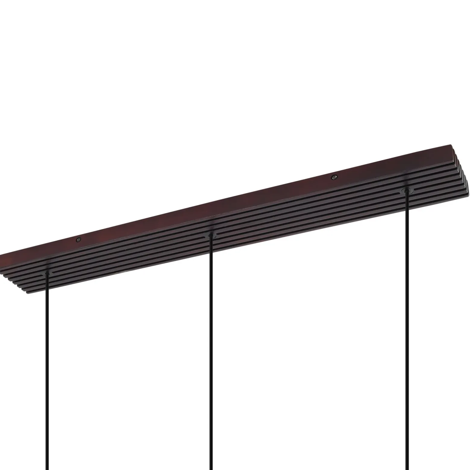 Lámpara colgante Lucande Veloura, 3 luces, 84 cm, cristal, madera
