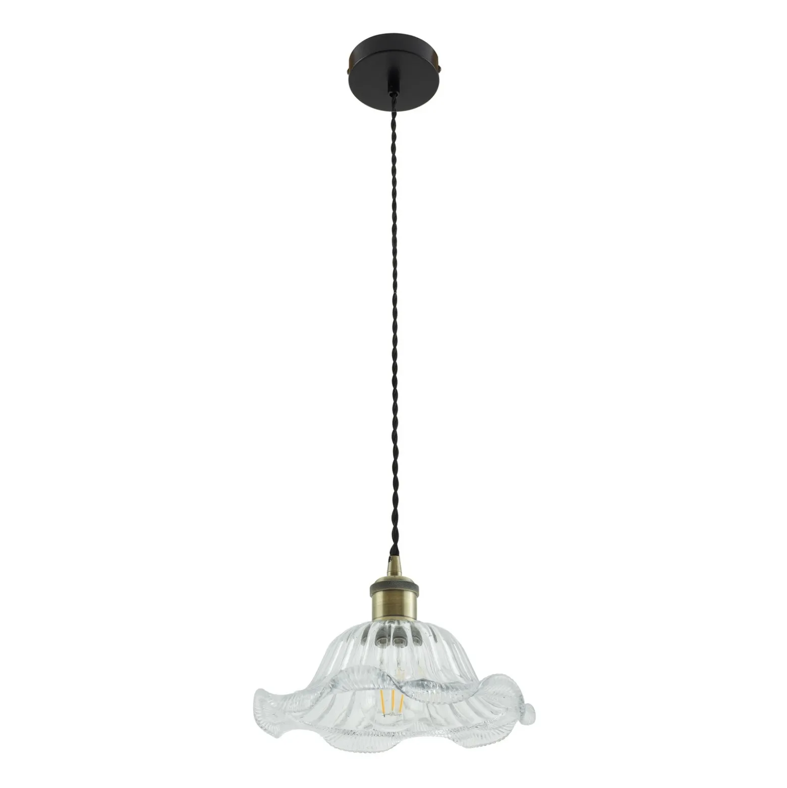 Lámpara colgante Ludowika de Lindby, transparente, cristal, Ø25 cm, E27