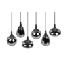 Lámpara colgante Lumina, 6 luces, negro/cromo, cristal