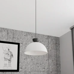 Lámpara colgante Lunaro, blanca, Ø 40 cm, metal