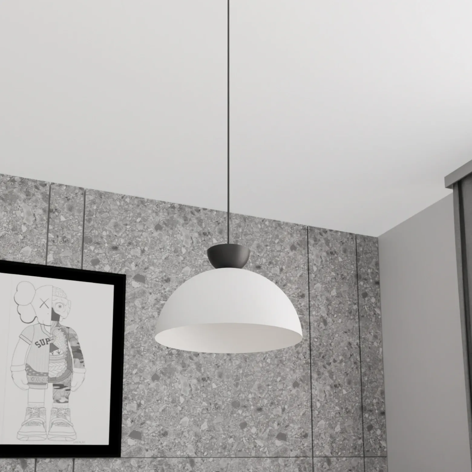 Lámpara colgante Lunaro, blanca, Ø 40 cm, metal