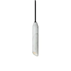 Lámpara colgante Marble Art, blanca, mármol de Carrara, altura 30 cm