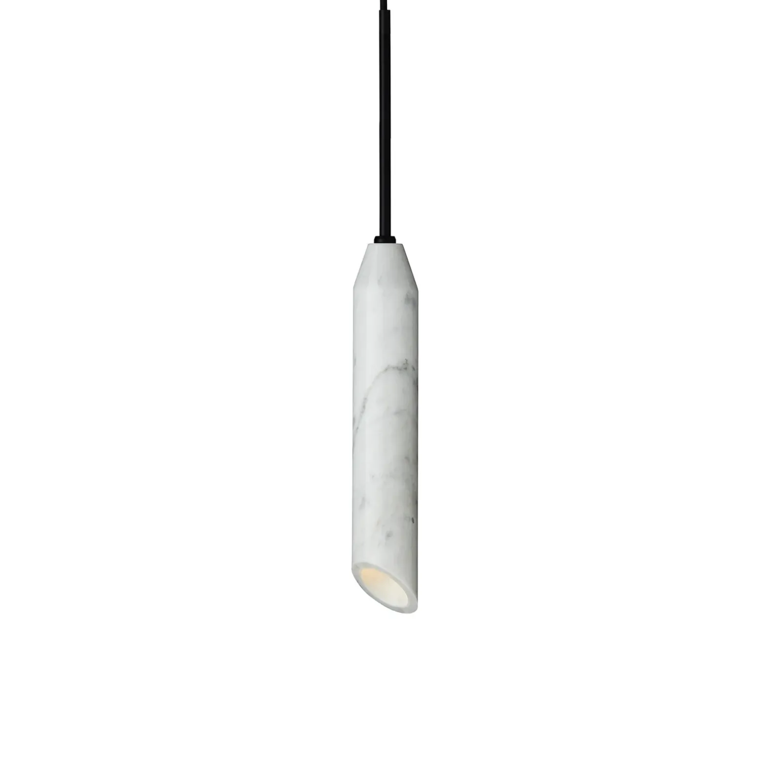 Lámpara colgante Marble Art, blanca, mármol de Carrara, altura 30 cm