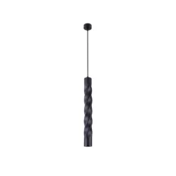 Lámpara colgante Marley de acero torneado, negro