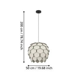 Lámpara colgante Mattanza con pantalla gris