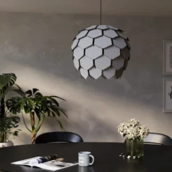 Lámpara colgante Mattanza con pantalla gris