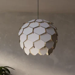 Lámpara colgante Mattanza con pantalla gris
