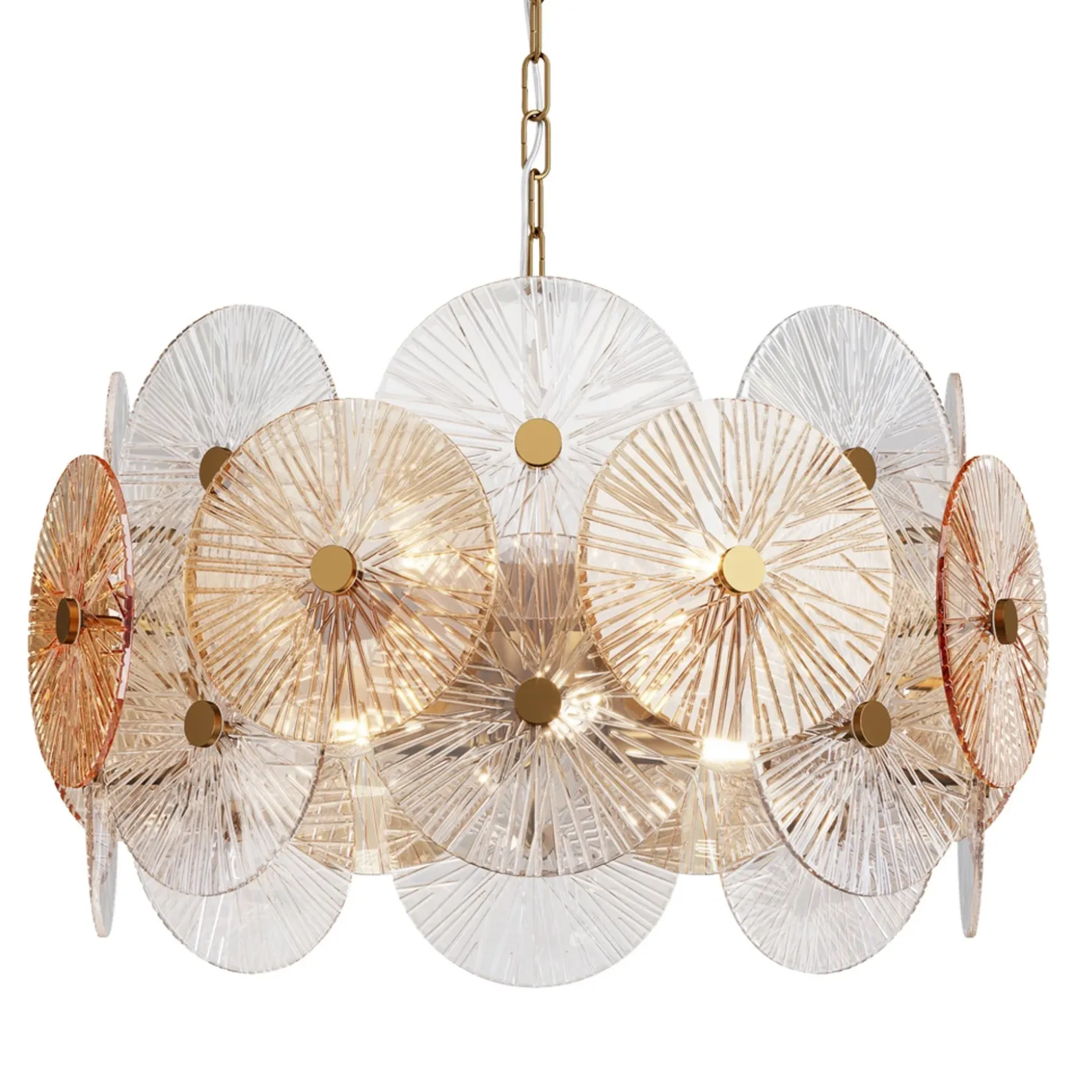 Lámpara colgante Maytoni Aster, cristal, Ø 62,6 cm, 8 x E14