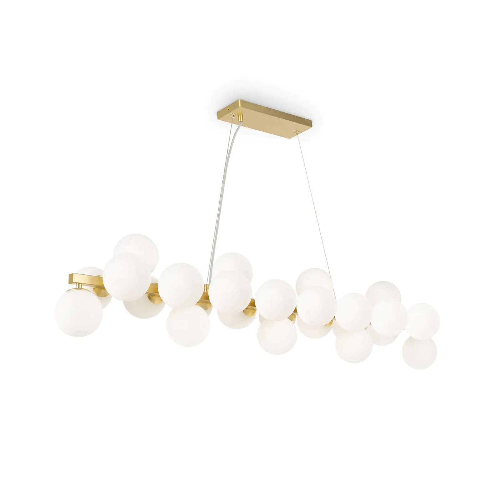 Lámpara colgante Maytoni Dallas, 25 luces, larga, dorada