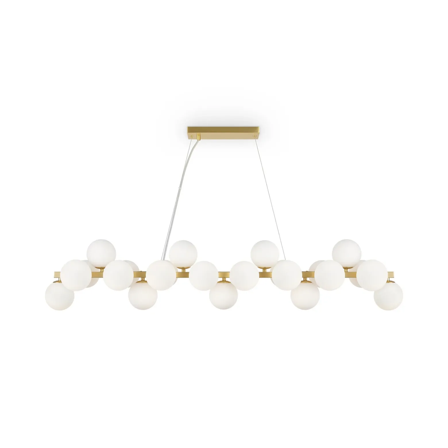 Lámpara colgante Maytoni Dallas, 25 luces, larga, dorada