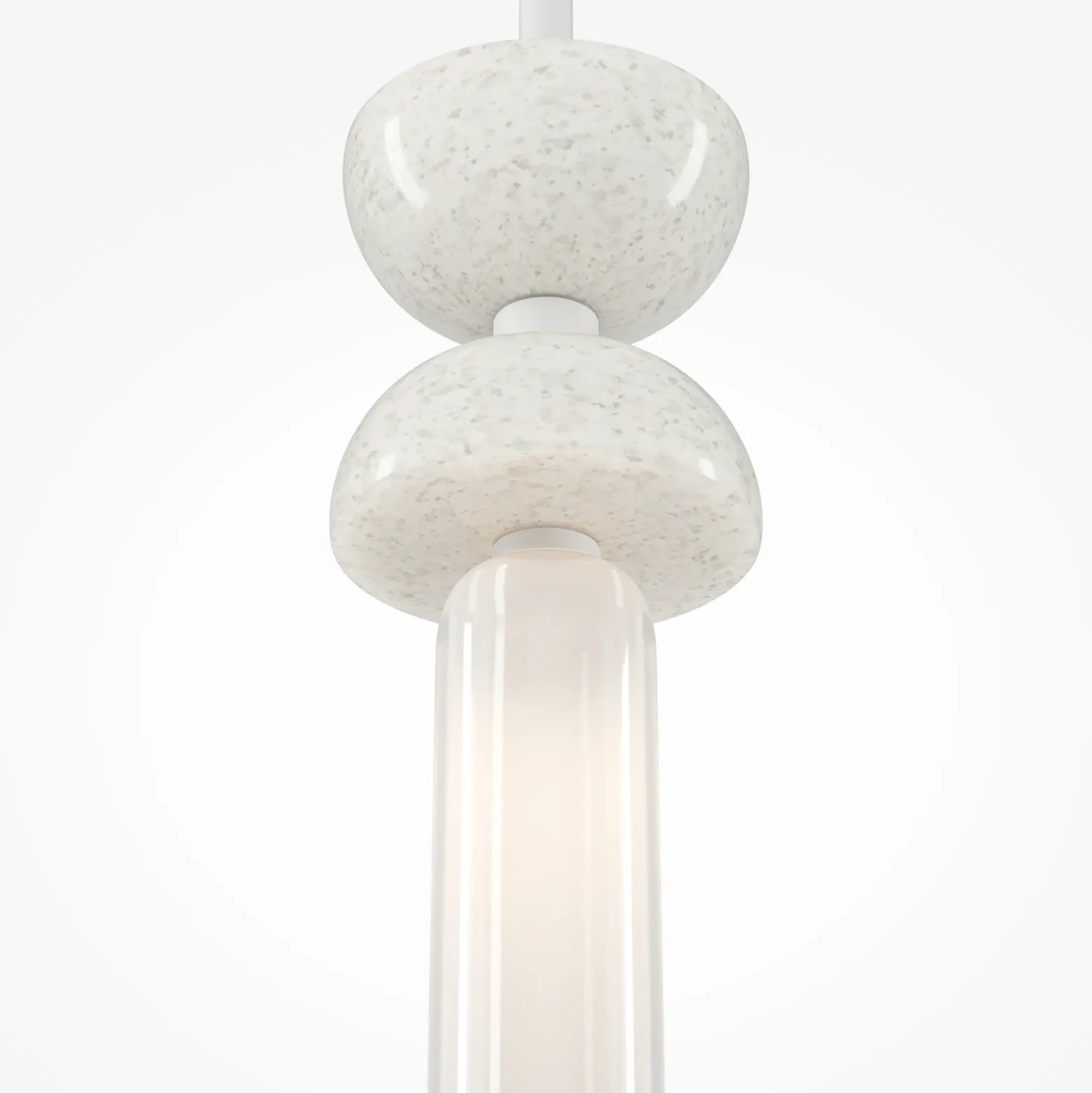 Lámpara colgante Maytoni Kyoto, blanca, Ø 10 cm, mármol, cristal