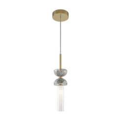 Lámpara colgante Maytoni Kyoto, oro, Ø 10 cm, mármol, cristal