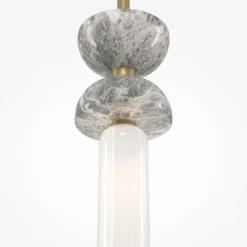 Lámpara colgante Maytoni Kyoto, oro, Ø 10 cm, mármol, cristal