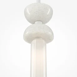 Lámpara colgante Maytoni Kyoto, blanca, Ø 10 cm, mármol, cristal