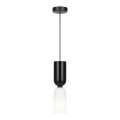 Lámpara colgante Maytoni Memory, negra, Ø 8 cm, cerámica, cristal
