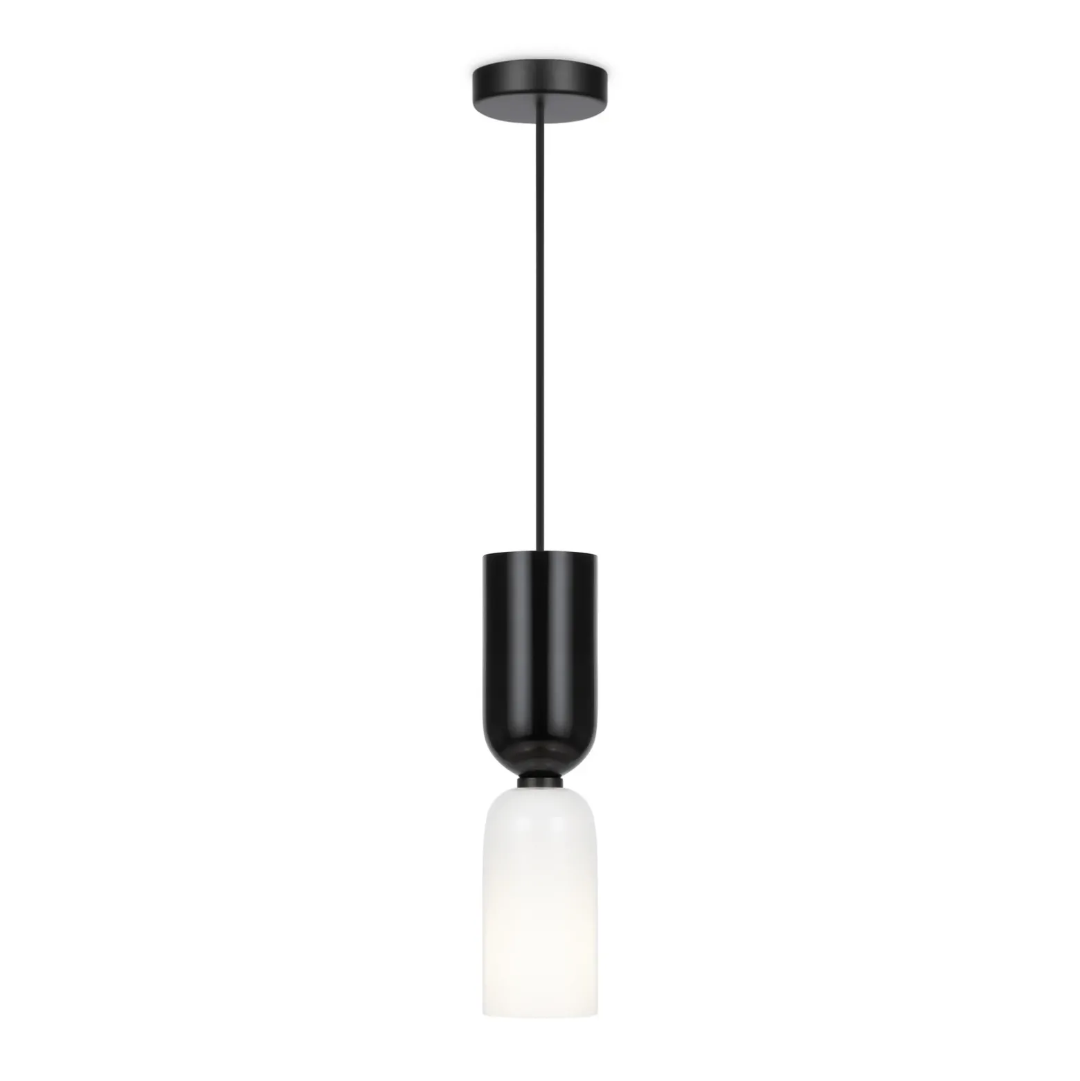 Lámpara colgante Maytoni Memory, negra, Ø 8 cm, cerámica, cristal