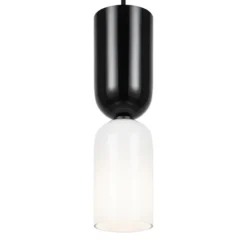 Lámpara colgante Maytoni Memory, negra, Ø 8 cm, cerámica, cristal