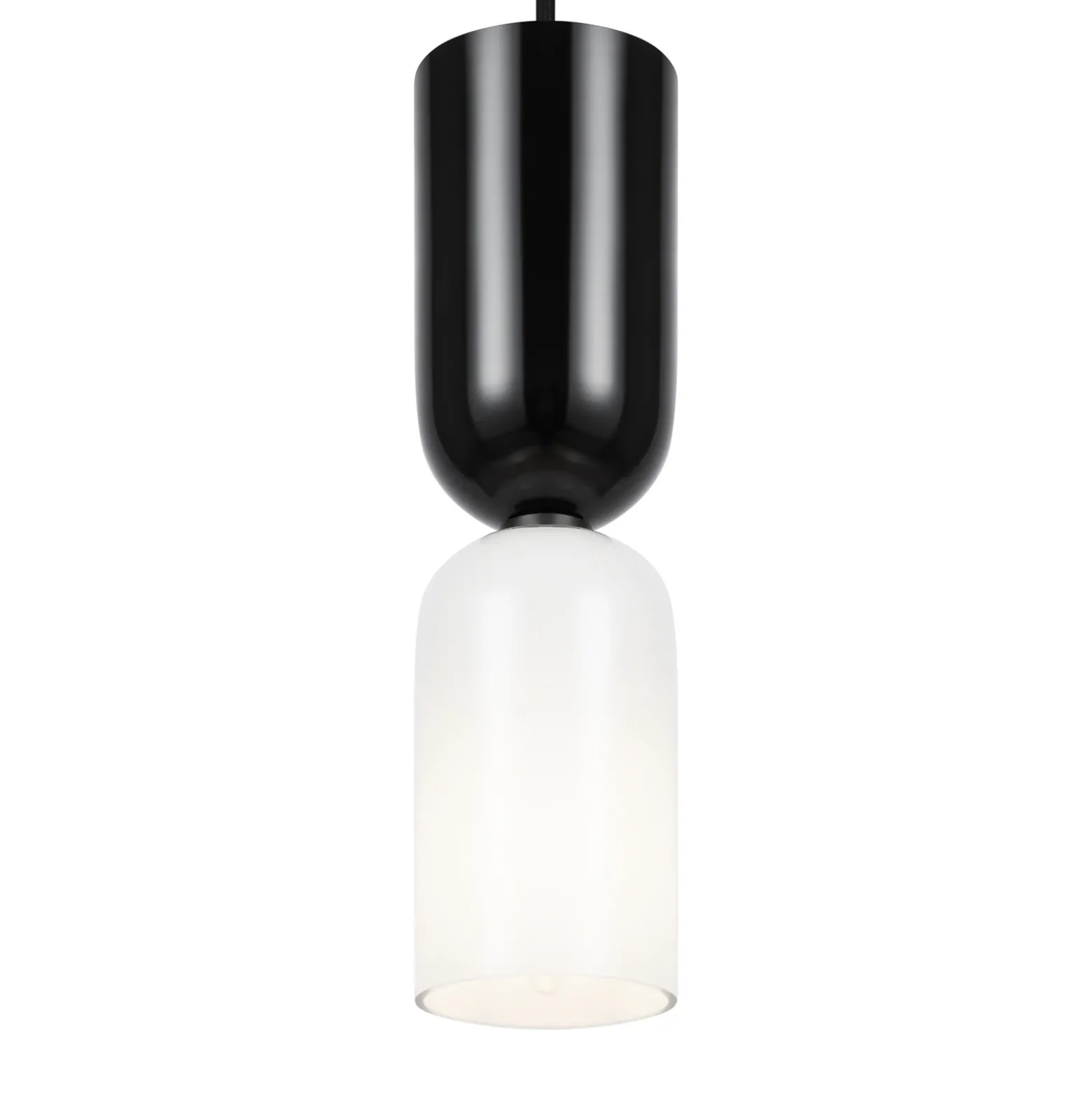 Lámpara colgante Maytoni Memory, negra, Ø 8 cm, cerámica, cristal