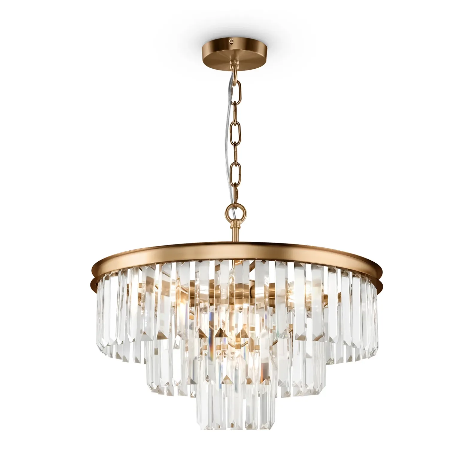 Lámpara colgante Maytoni Revero, latón, cristal, Ø 50 cm