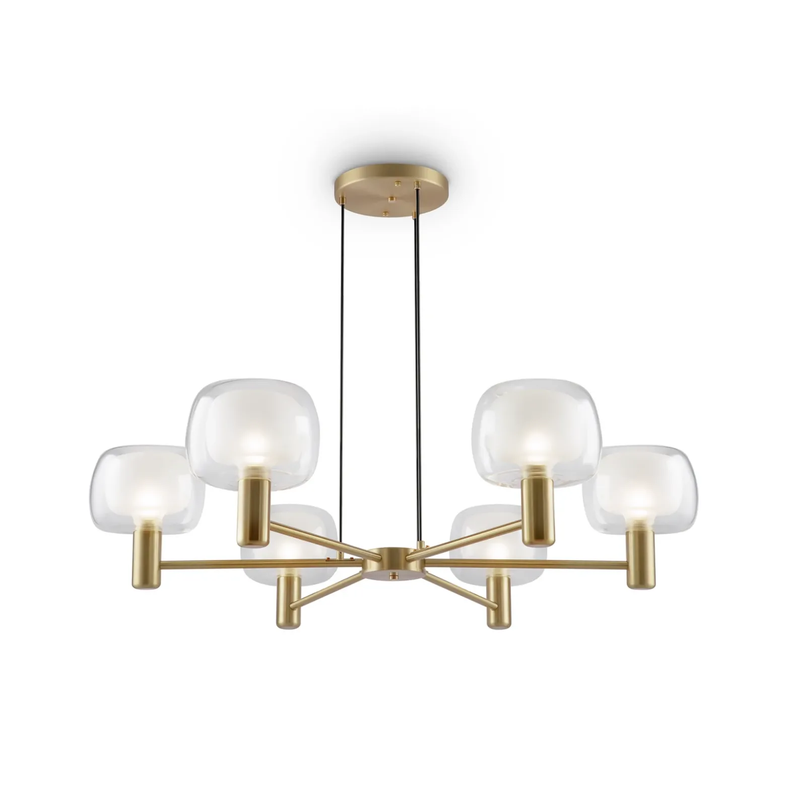 Lámpara colgante Maytoni Vision, dorada, 6 luces