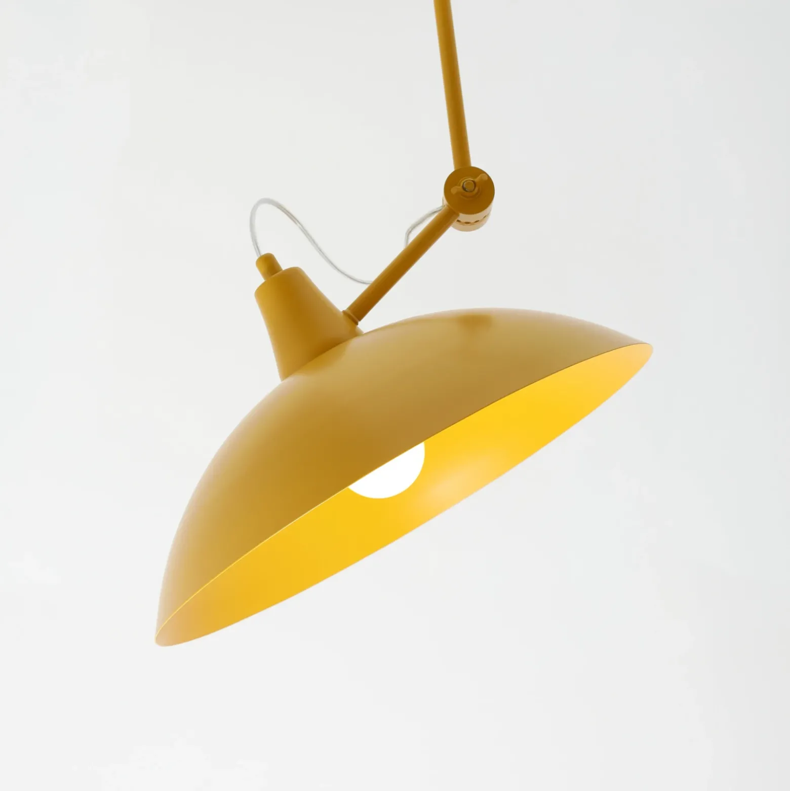 Lámpara colgante Melos, amarilla, Ø 36 cm, metal