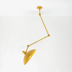 Lámpara colgante Melos, amarilla, Ø 36 cm, metal