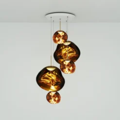 Lámpara colgante Melt Large Round de Tom Dixon, Ø 95 cm, dorada